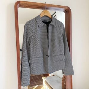 NEW WORTH NEW YORK Mini Houndstooth Jacket Stretch Wool Black White Women's 2